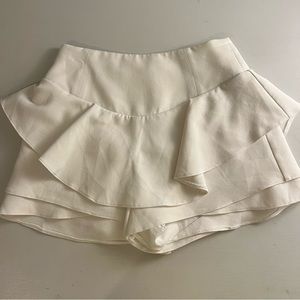 White ruffle mini skort